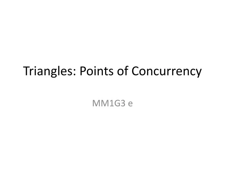 triangles points of concurrency