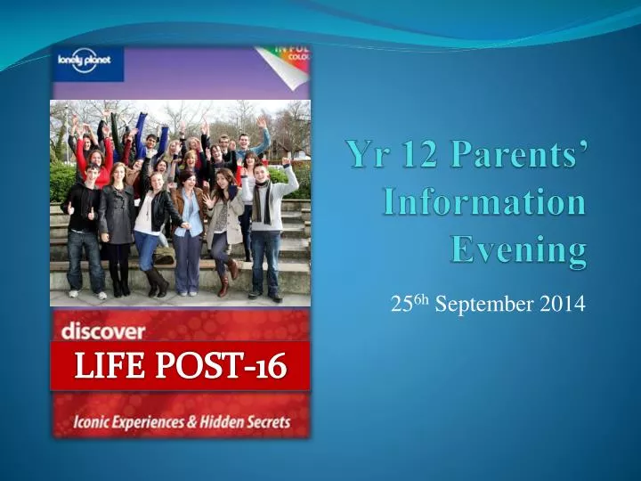 yr 12 parents information evening