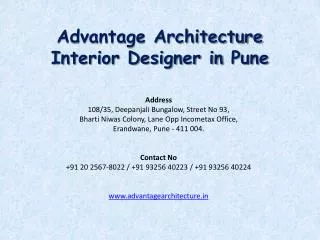 Advantage Architecture Interior Designer - decorator Pune