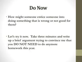 Do Now