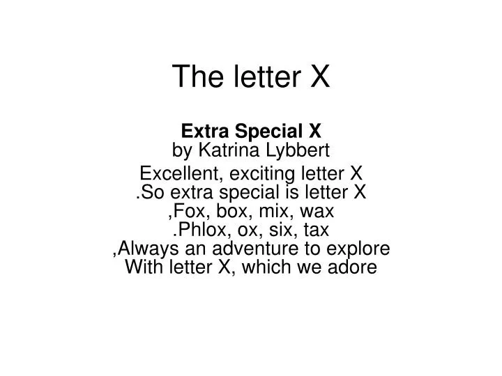 the letter x