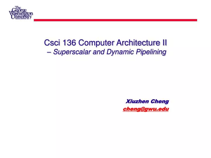 csci 136 computer architecture ii superscalar and dynamic pipelining