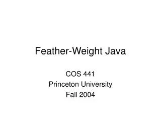 Feather-Weight Java