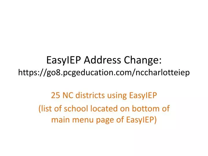 easyiep address change https go8 pcgeducation com nccharlotteiep