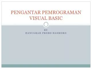 pengantar pemrograman visual basic