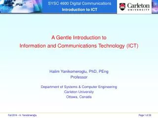 A Gentle Introduction to Information and Communications Technology (ICT)