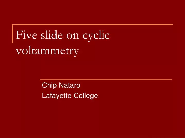 five slide on cyclic voltammetry
