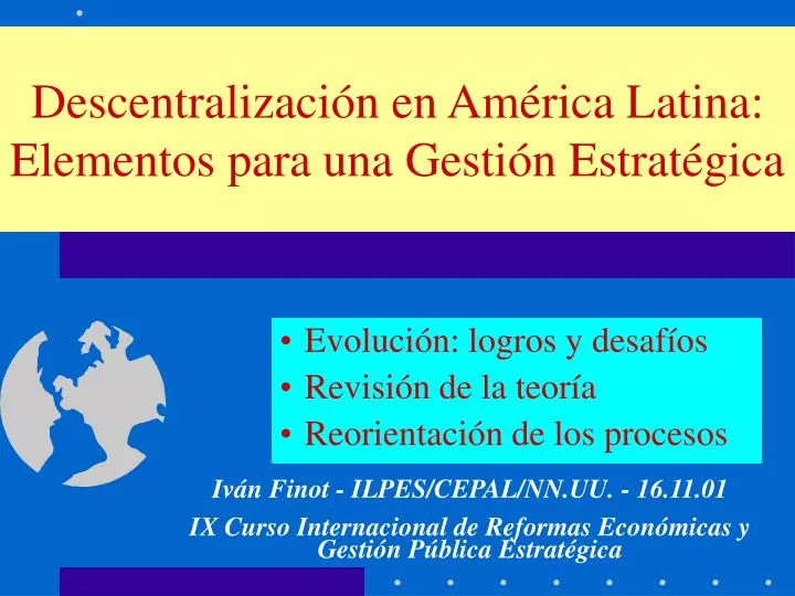 descentralizaci n en am rica latina elementos para una gesti n estrat gica