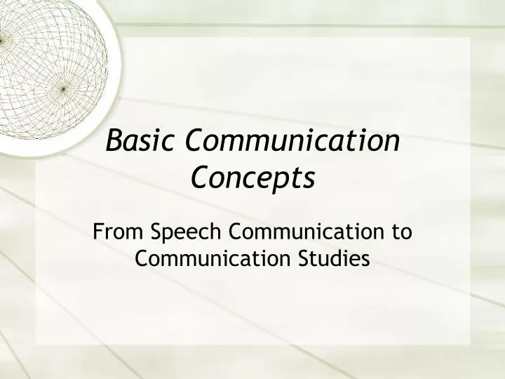 basic communication concepts