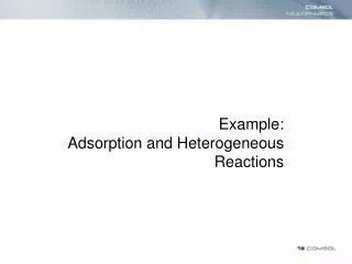 Example: Adsorption and Heterogeneous Reactions