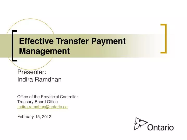 effective transfer payment management