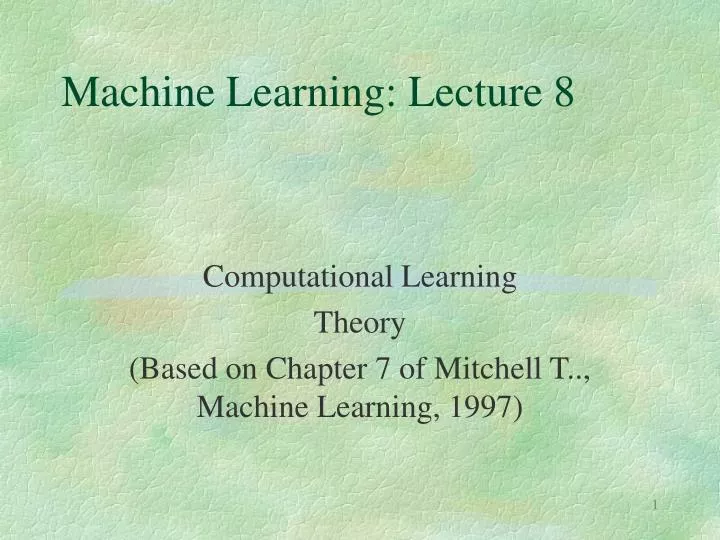 machine learning lecture 8