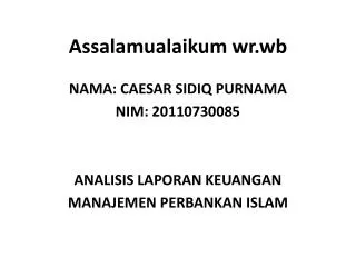 assalamualaikum wr wb