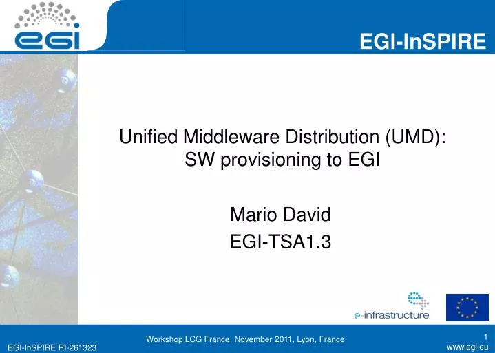 unified middleware distribution umd sw provisioning to egi