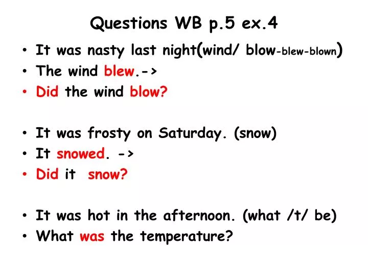 questions wb p 5 ex 4