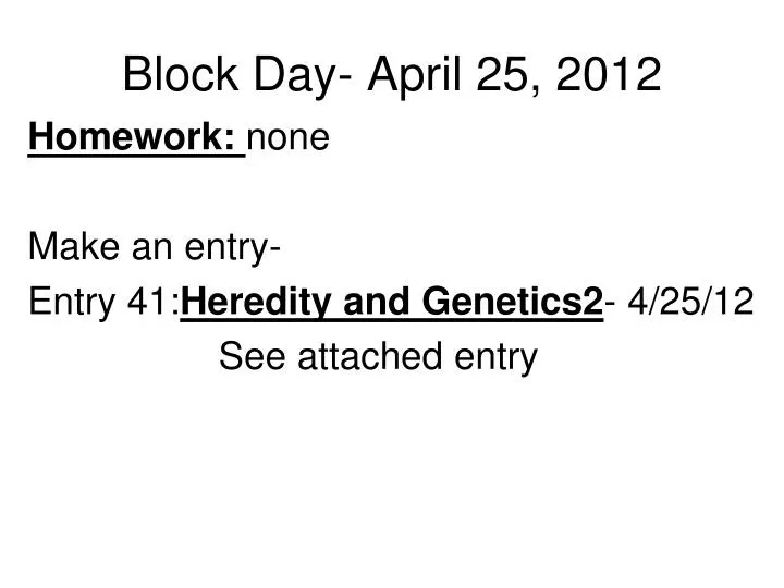 block day april 25 2012