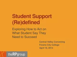 Student Support (Re)defined