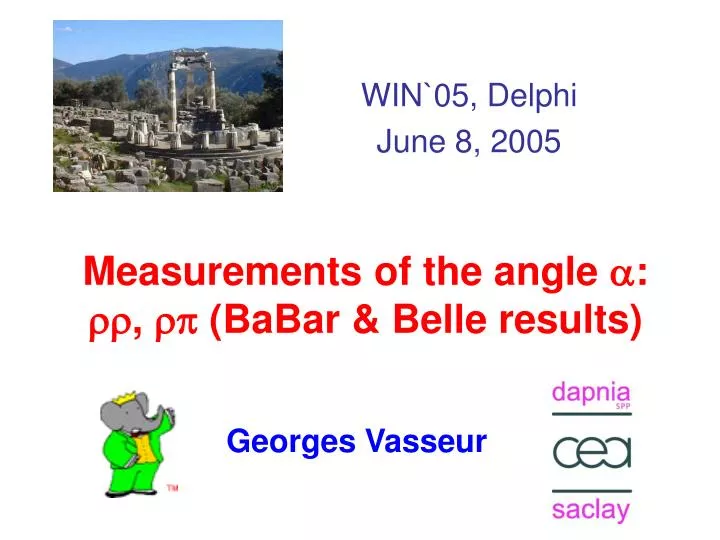 measurements of the angle a rr rp babar belle results