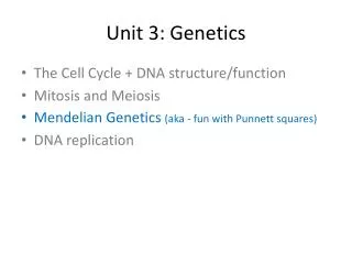 Unit 3: Genetics