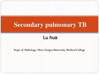 Secondary pulmonary TB Lu hua