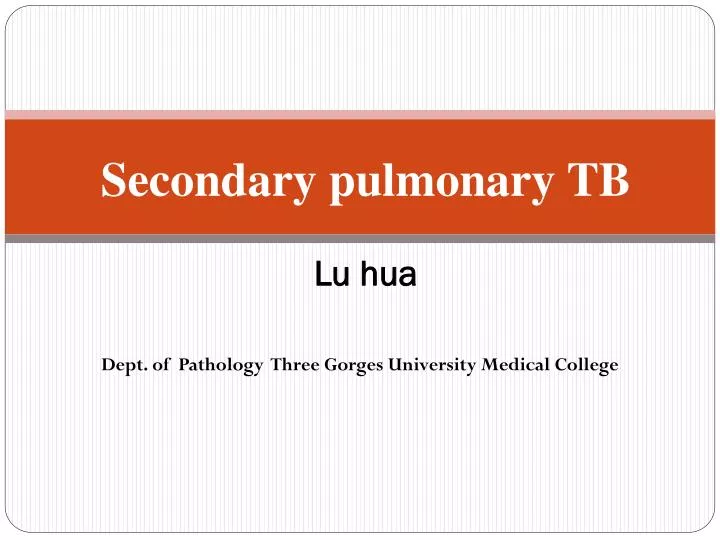 secondary pulmonary tb lu hua