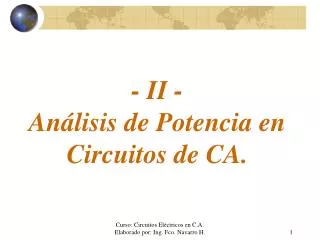 ii an lisis de potencia en circuitos de ca