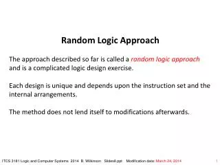 Random Logic Approach