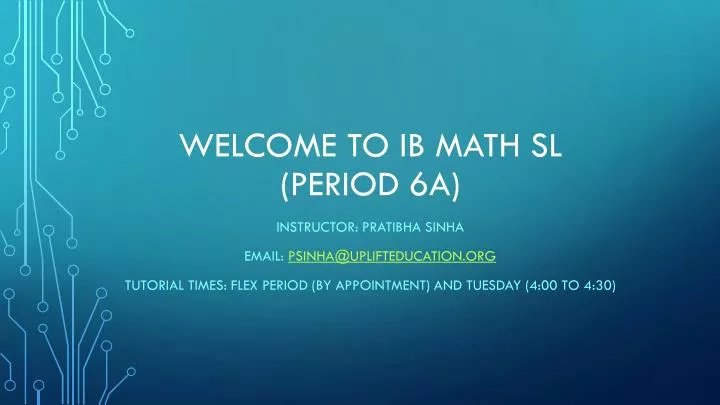 welcome to ib math sl period 6a