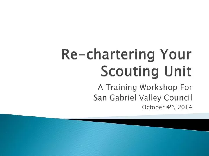 re chartering your scouting unit