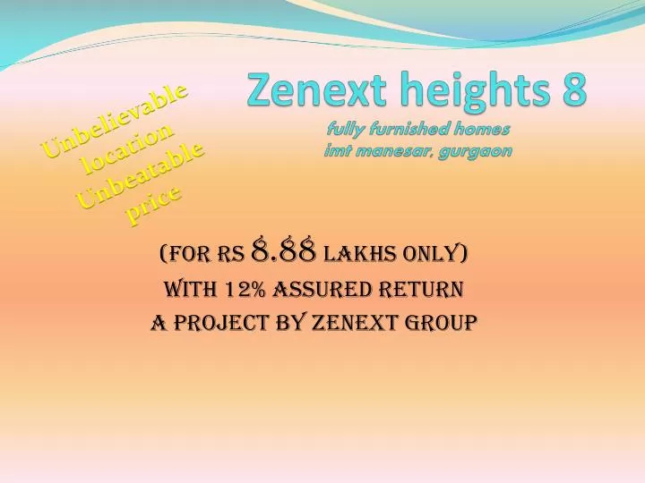 zenext heights 8 fully furnished homes imt manesar gurgaon