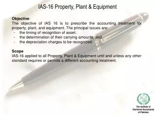 IAS-16 Property, Plant &amp; Equipment