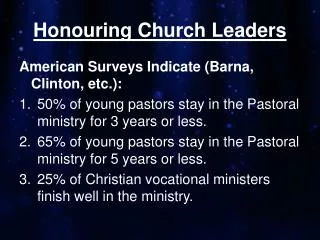 Honouring Church Leaders