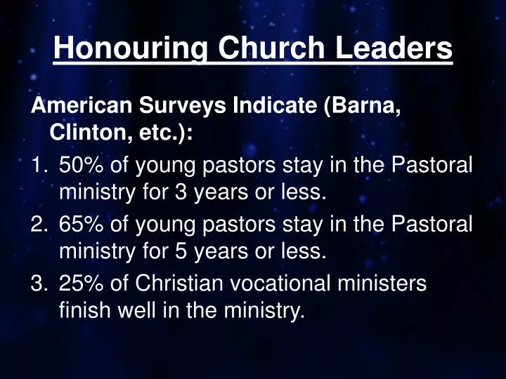 honouring church leaders