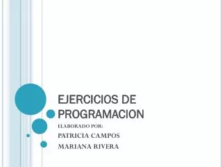 ejercicios de programacion