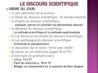 le discours scientifique