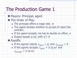 The Production Game 1