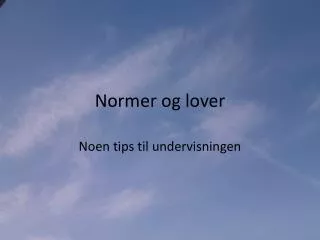 normer og lover