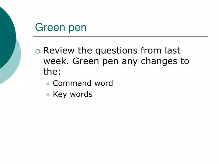 green pen