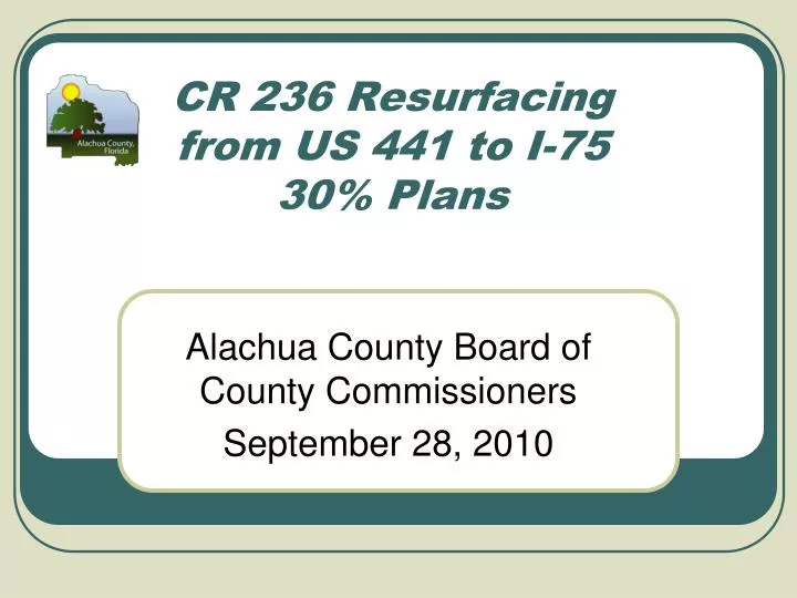 cr 236 resurfacing from us 441 to i 75 30 plans