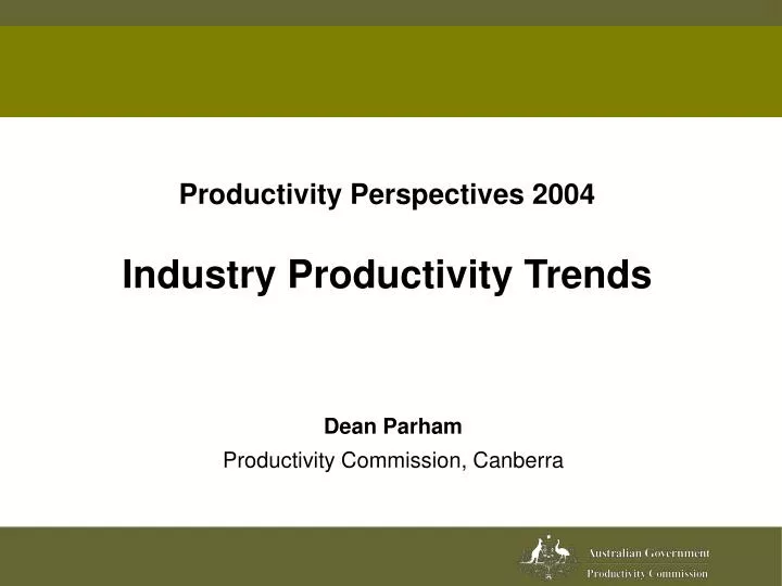 productivity perspectives 2004 industry productivity trends
