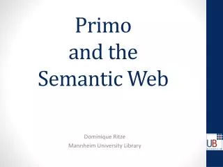 Primo and the Semantic Web