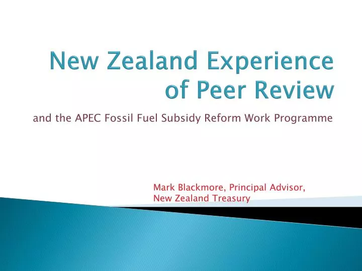 new zealand experience of peer review