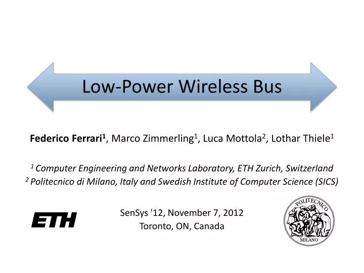 low power wireless bus