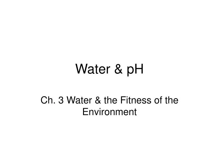water ph