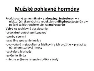 mu sk pohlavn horm ny