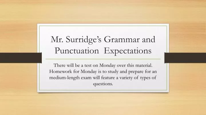mr surridge s grammar and punctuation expectations
