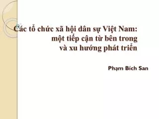 c c t ch c x h i d n s vi t nam m t ti p c n t b n trong v xu h ng ph t tri n