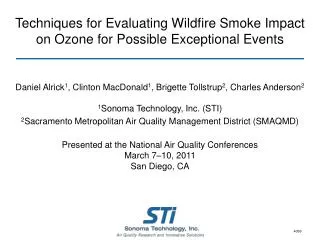 Techniques for Evaluating Wildfire Smoke Impact on Ozone for Possible Exceptional Events