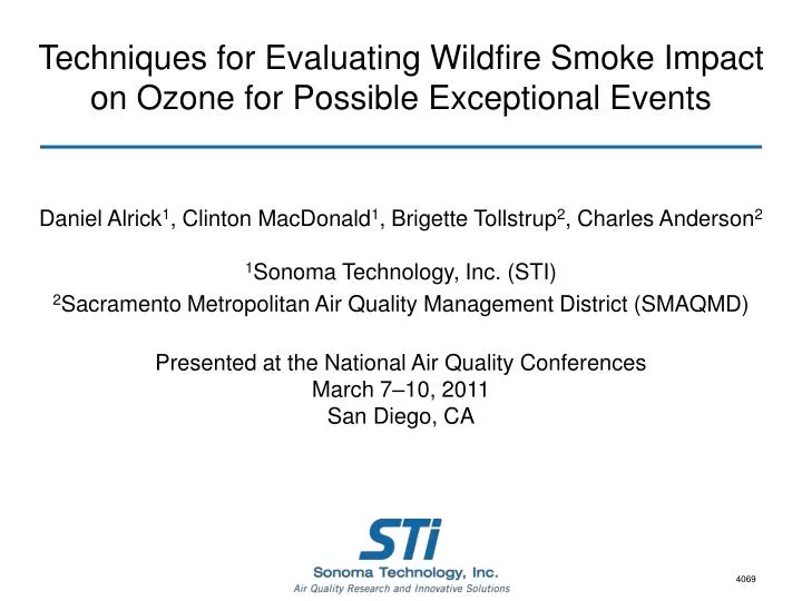 techniques for evaluating wildfire smoke impact on ozone for possible exceptional events