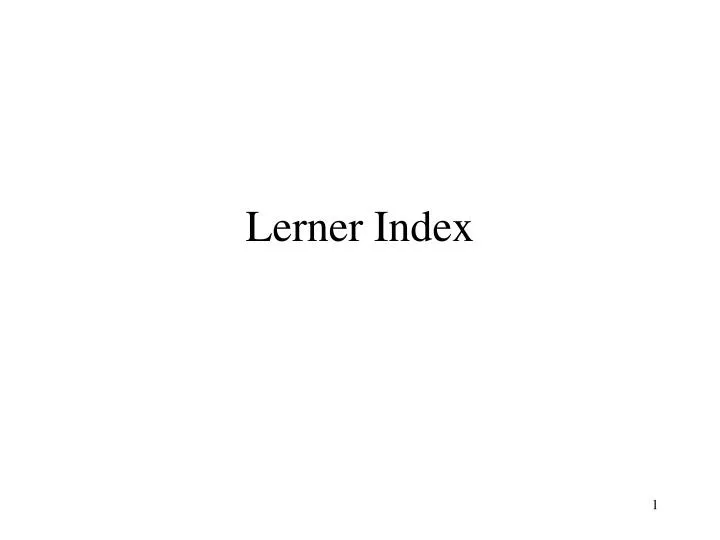 lerner index
